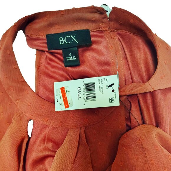 Mauve BCX Juniors' Clip-Dot Ruffle-Front Sleeveless Top - Picture 4 of 6